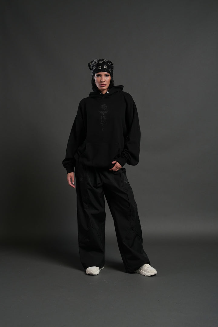Kokushibo "Side-By-Side" Pierce Hoodie in Black