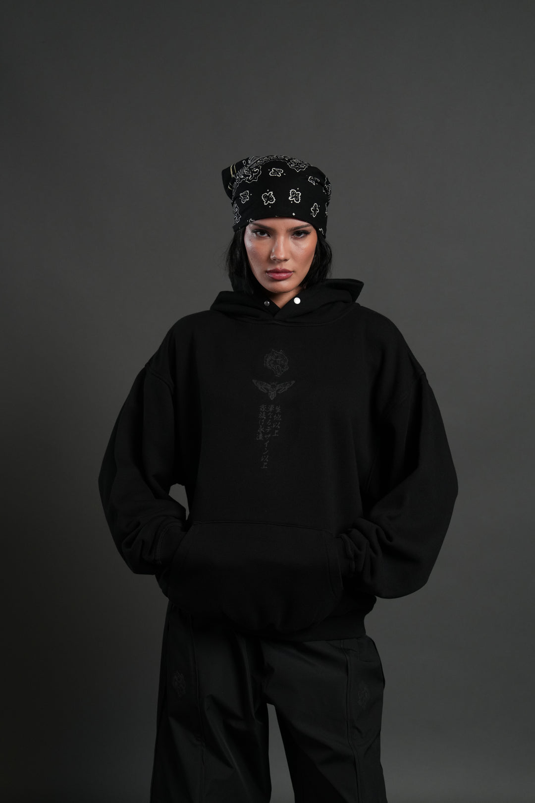 Kokushibo "Side-By-Side" Pierce Hoodie in Black