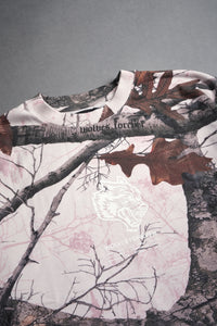 Wolves Have Your Back "Premium" Oversized Unisex Tee in Baby Pink Woodland Camo