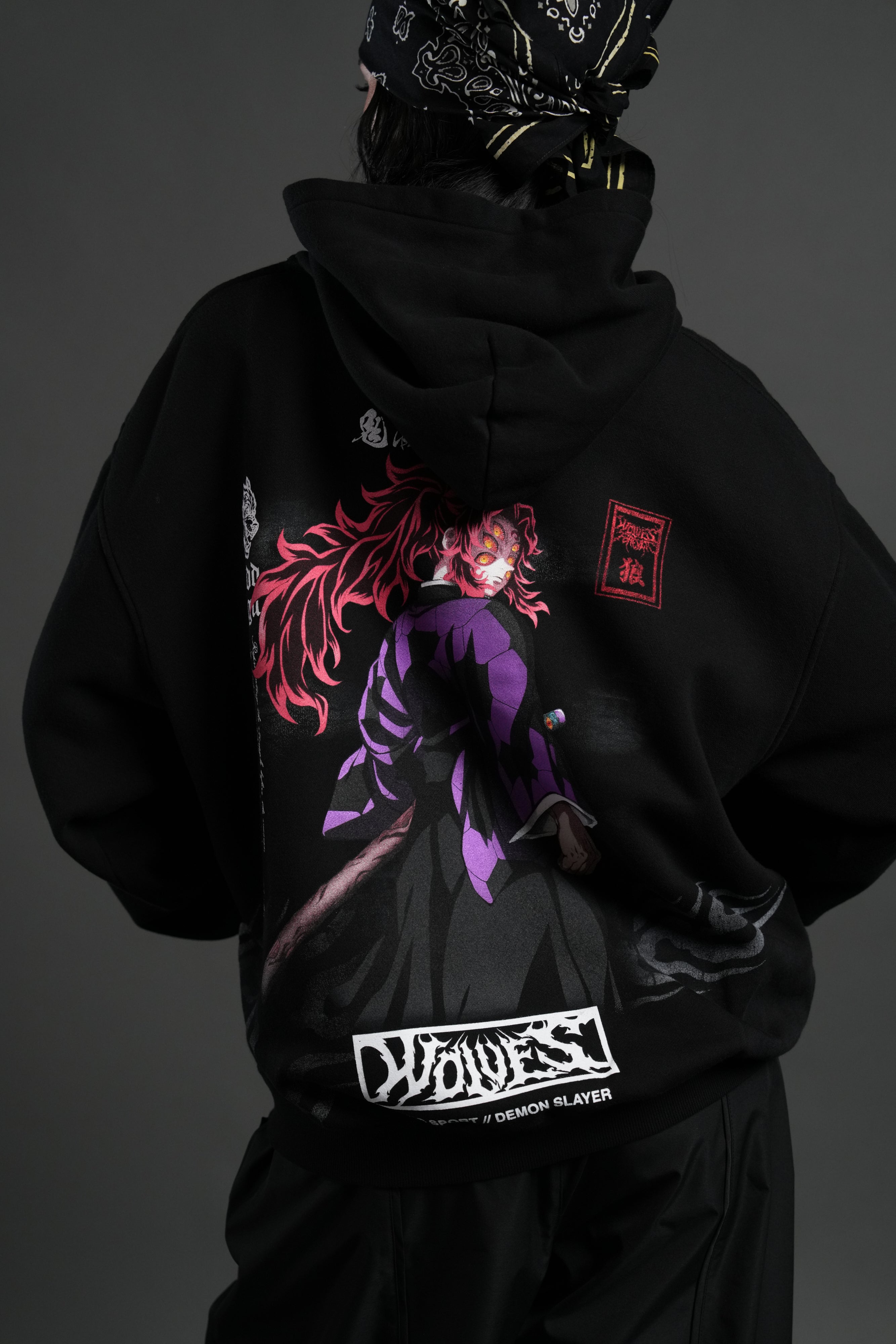 Kokushibo "Side-By-Side" Pierce Hoodie in Black