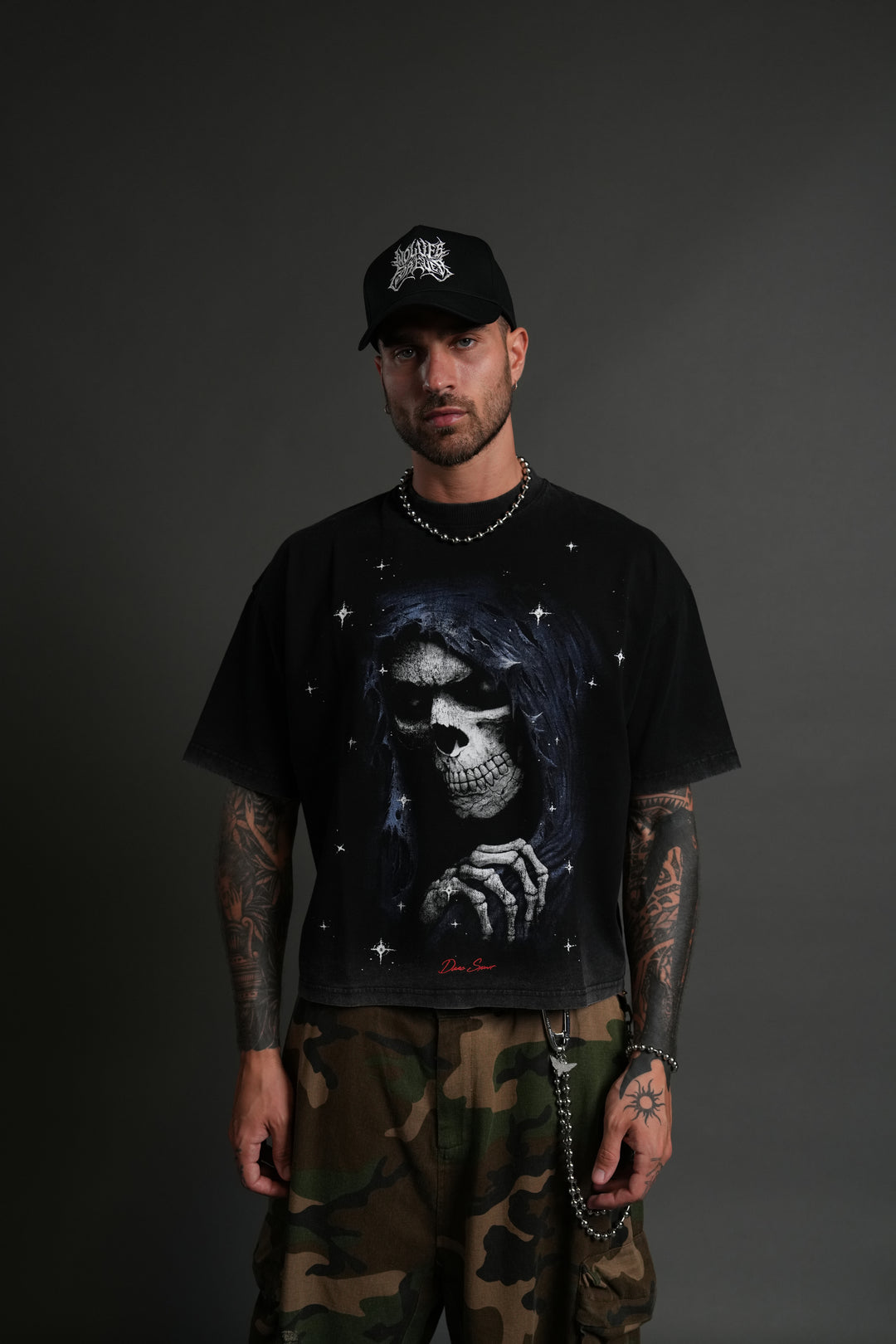 Grim Future Grunge "Box Cut" Tee in Black