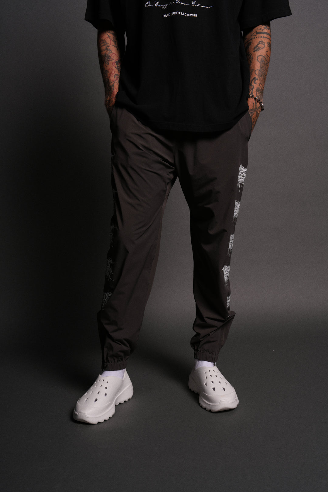 Shadow Hybrid Nylon Track Pants in Wolf Gray