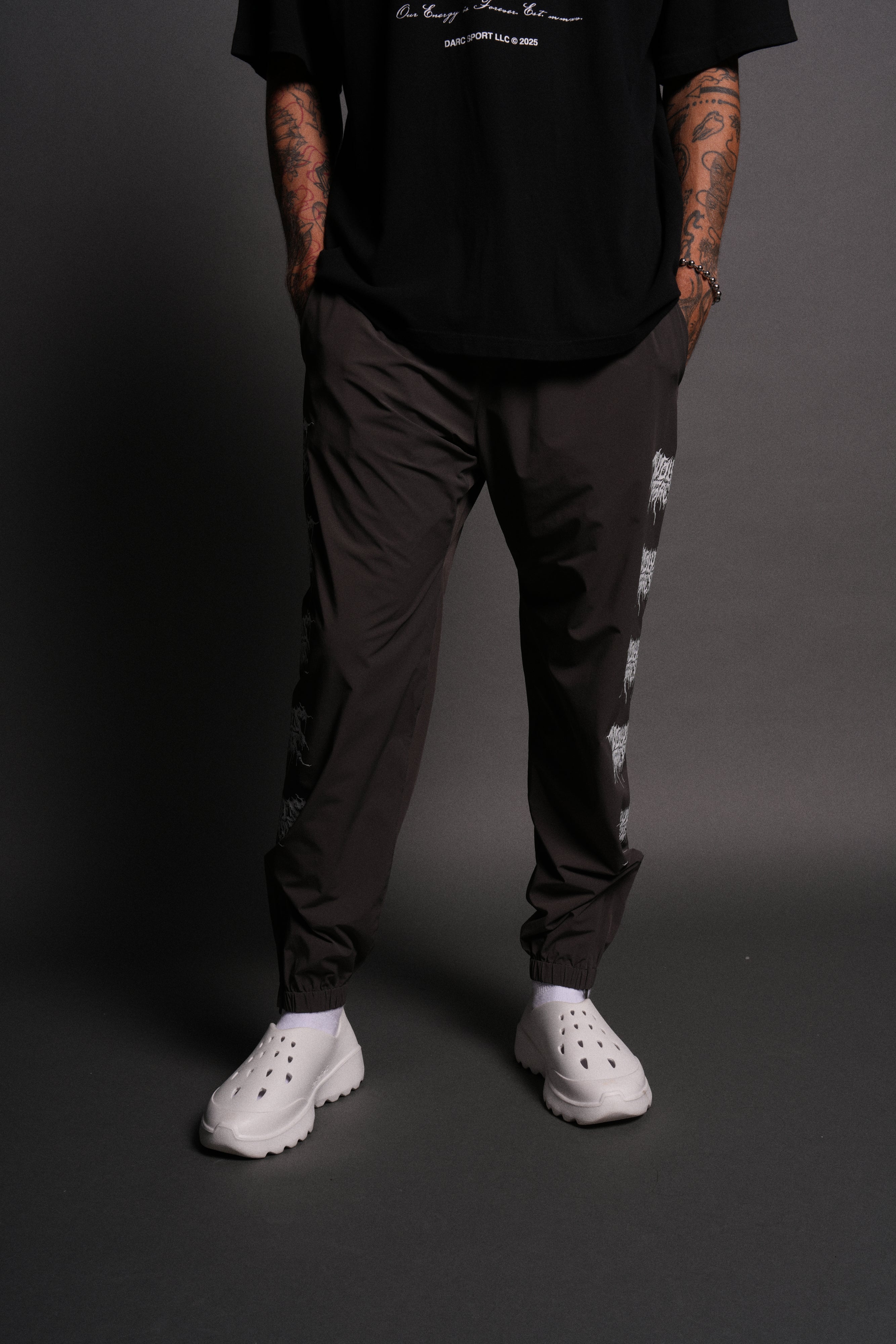 Shadow Hybrid Nylon Track Pants in Wolf Gray