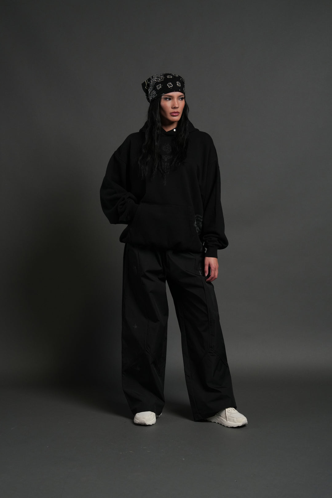 Muzan Kibutsuji "Side-By-Side" Pierce Hoodie in Black