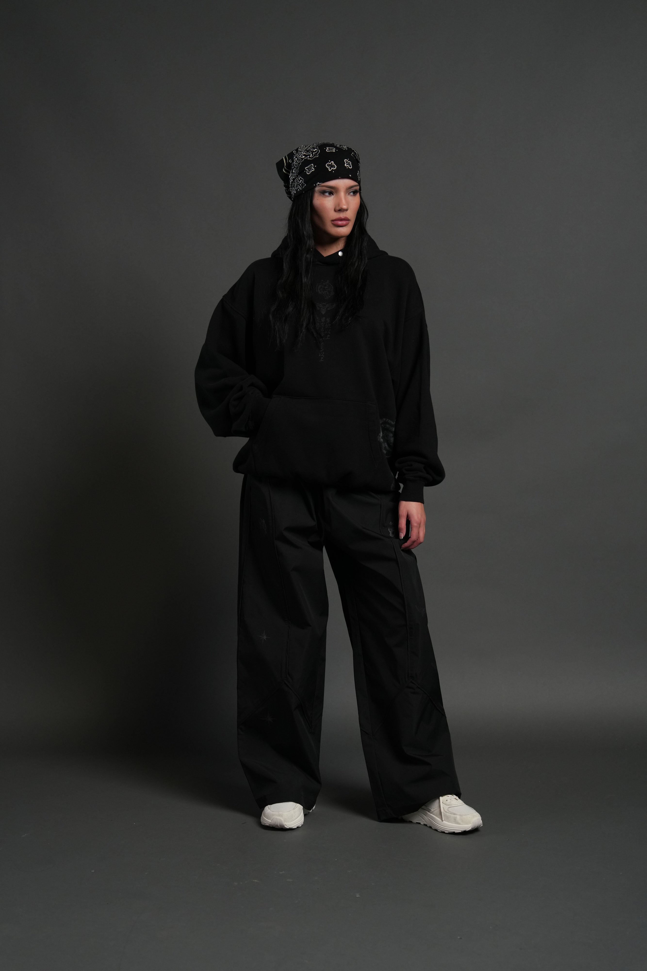 Muzan Kibutsuji "Side-By-Side" Pierce Hoodie in Black