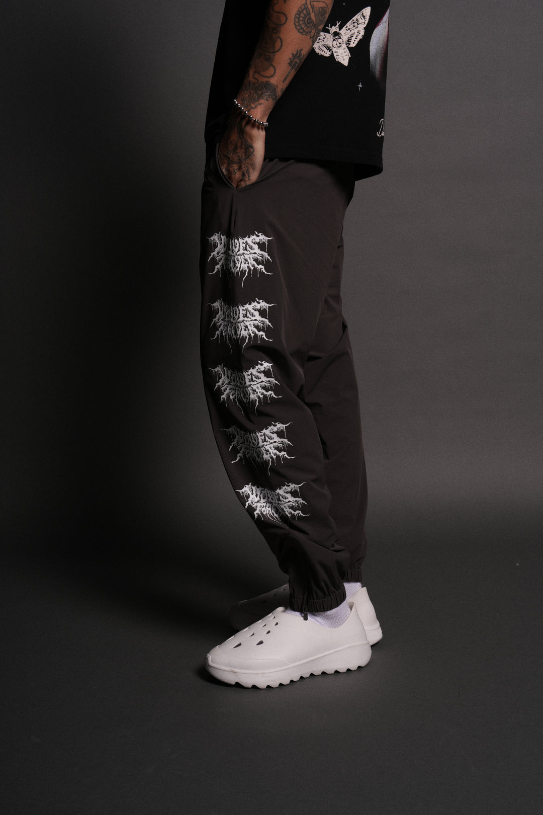Shadow Hybrid Nylon Track Pants in Wolf Gray
