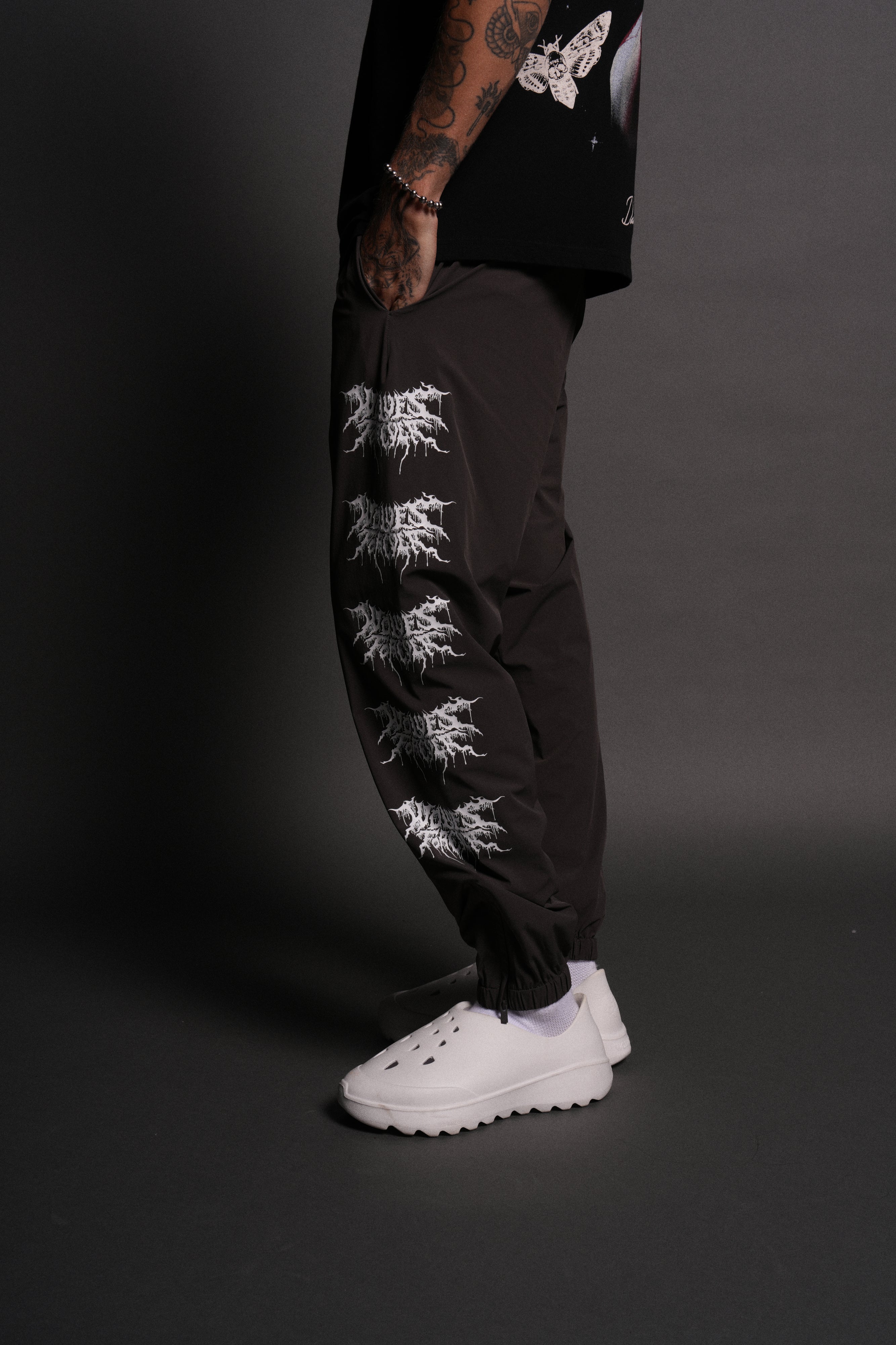 Shadow Hybrid Nylon Track Pants in Wolf Gray