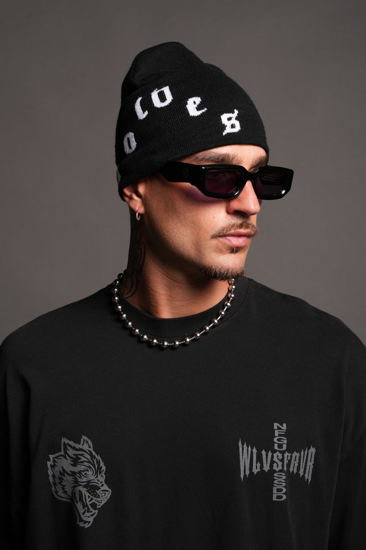 Pyramid Wolves Cap Beanie In Black