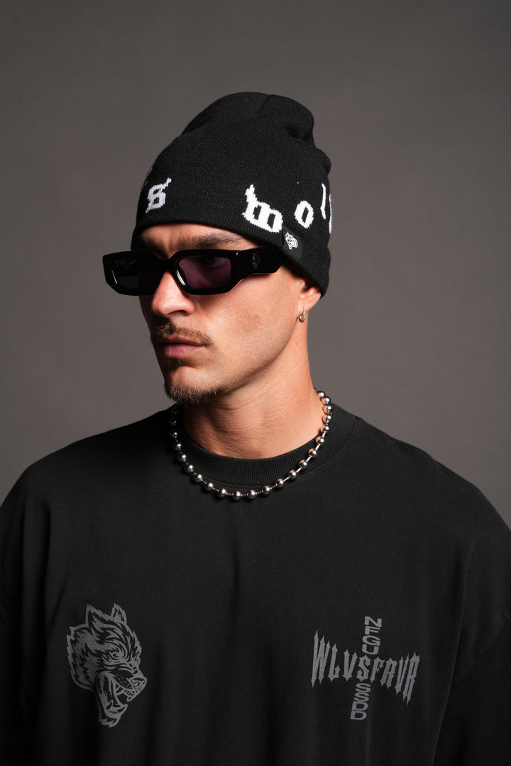 Pyramid Wolves Cap Beanie In Black