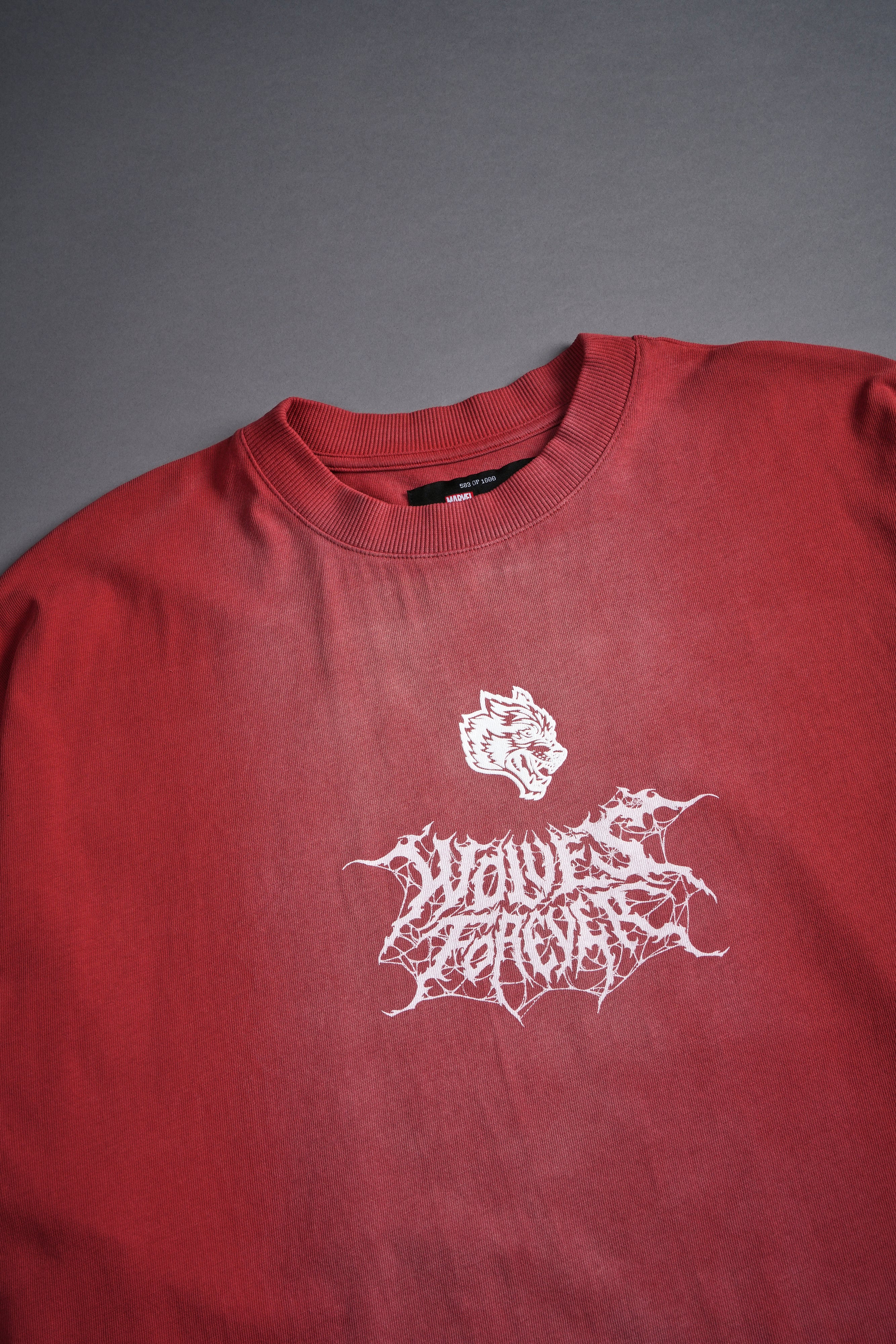 Seed Of Darcness "Premium" Oversized Unisex Tee in Roman Red Tonal Sun Fade