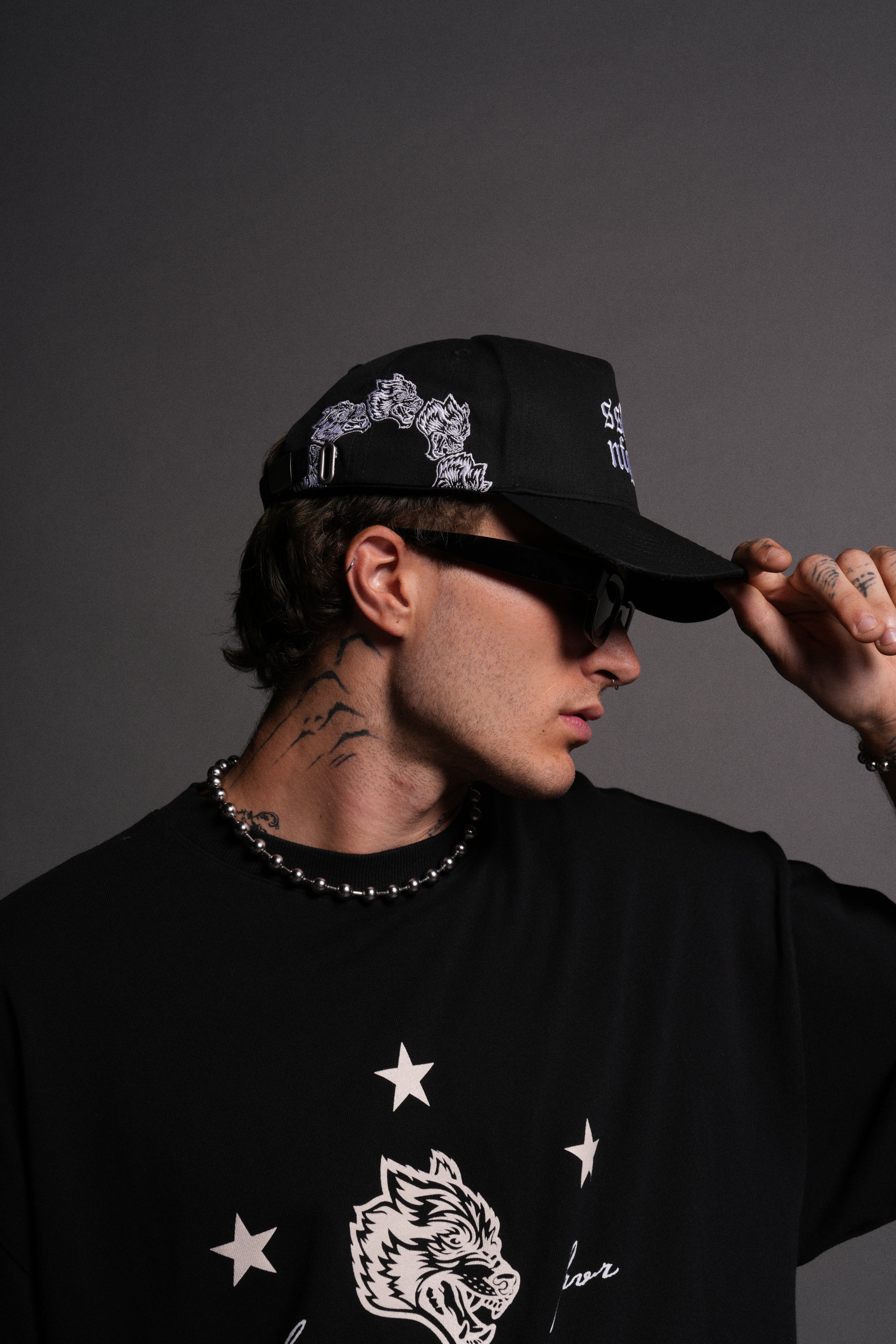 Surrounded by Wolves 5 Panel Hat in Black