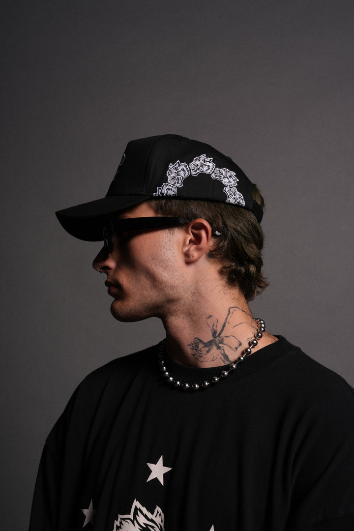 Surrounded by Wolves 5 Panel Hat in Black