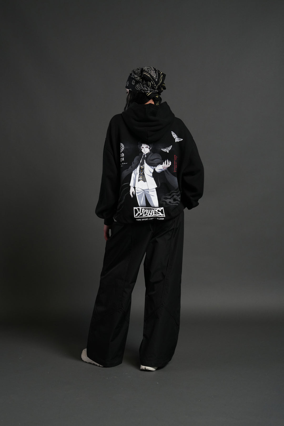 Muzan Kibutsuji "Side-By-Side" Pierce Hoodie in Black