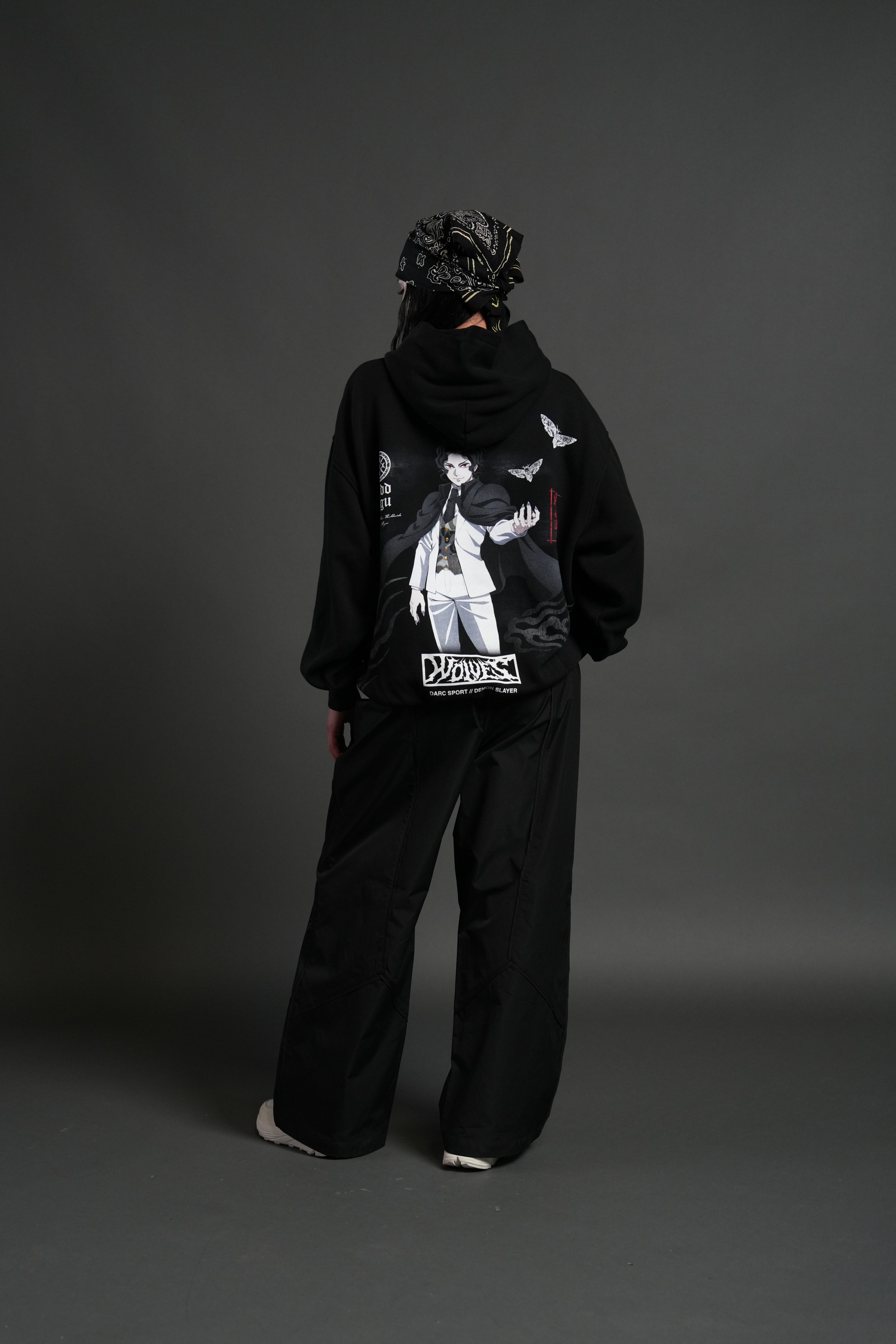 Muzan Kibutsuji "Side-By-Side" Pierce Hoodie in Black