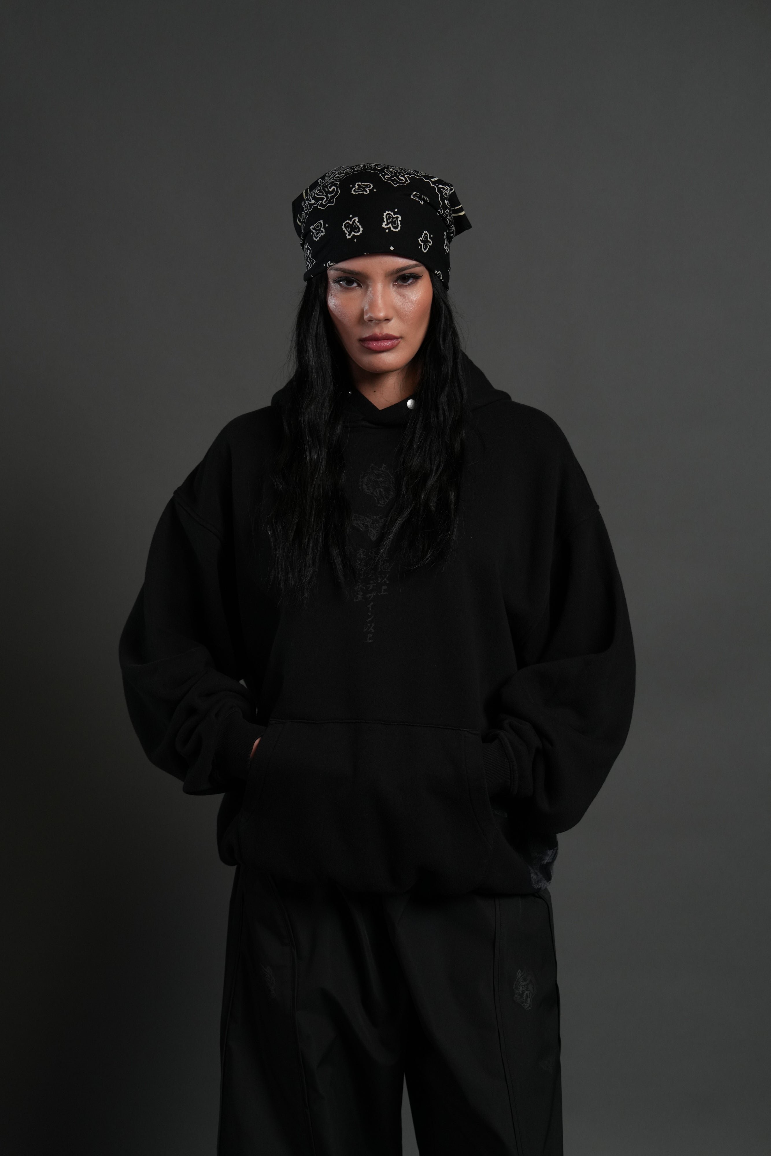 Muzan Kibutsuji "Side-By-Side" Pierce Hoodie in Black
