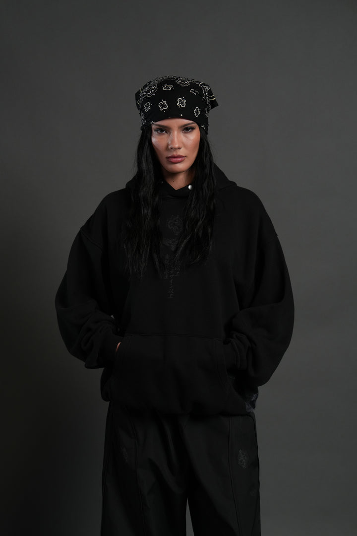 Muzan Kibutsuji "Side-By-Side" Pierce Hoodie in Black