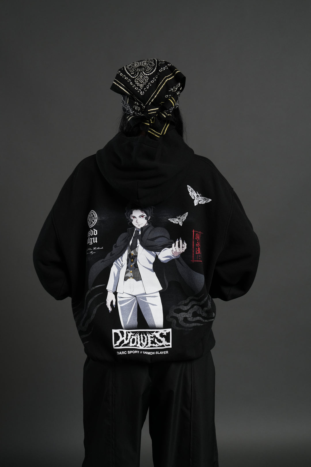 Muzan Kibutsuji "Side-By-Side" Pierce Hoodie in Black
