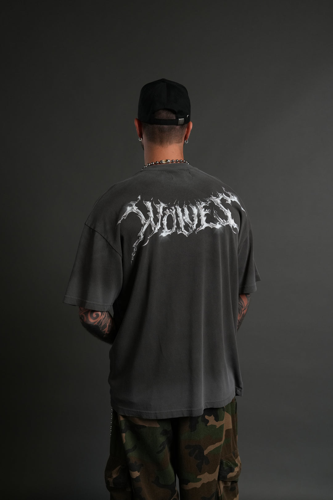 Blood Thirsty Future "Premium" Oversized Tee in Wolf Gray Drift Wash
