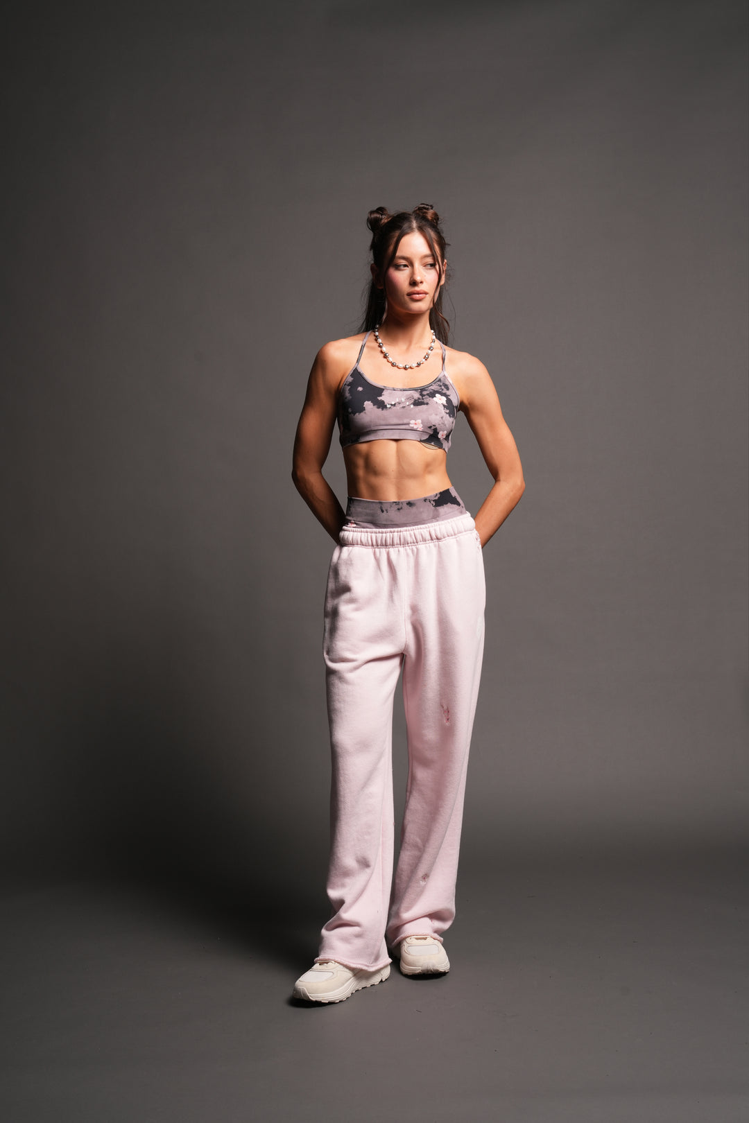 Dual Wolf Sakura Premium Big Cozy Sweats In Blush Pink
