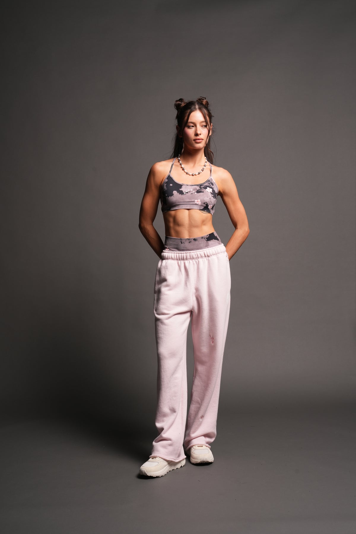 Dual Wolf Sakura Premium Big Cozy Sweats In Blush Pink