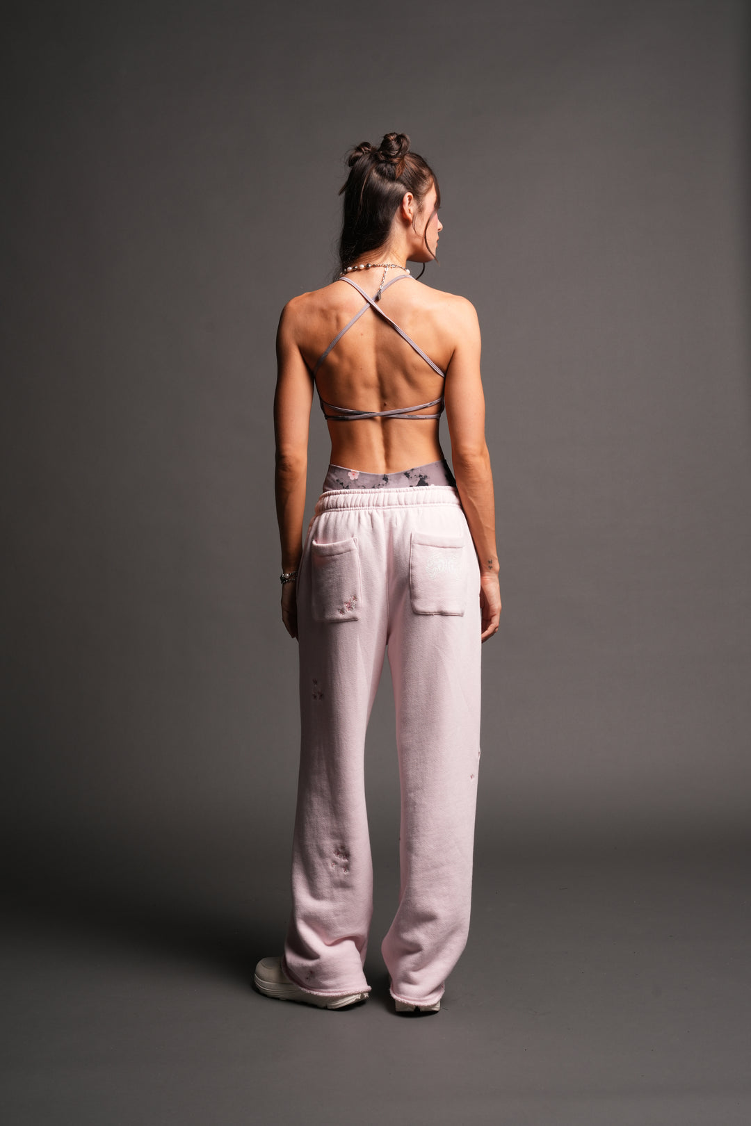 Dual Wolf Sakura Premium Big Cozy Sweats In Blush Pink