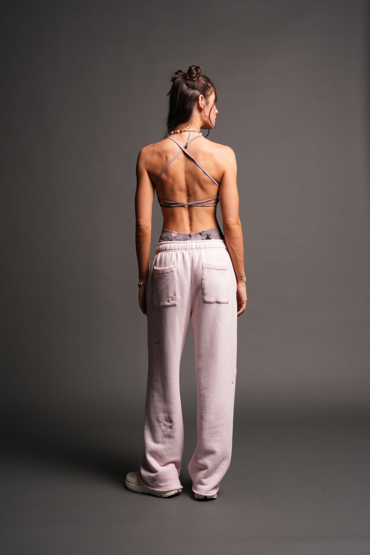 Dual Wolf Sakura Premium Big Cozy Sweats In Blush Pink