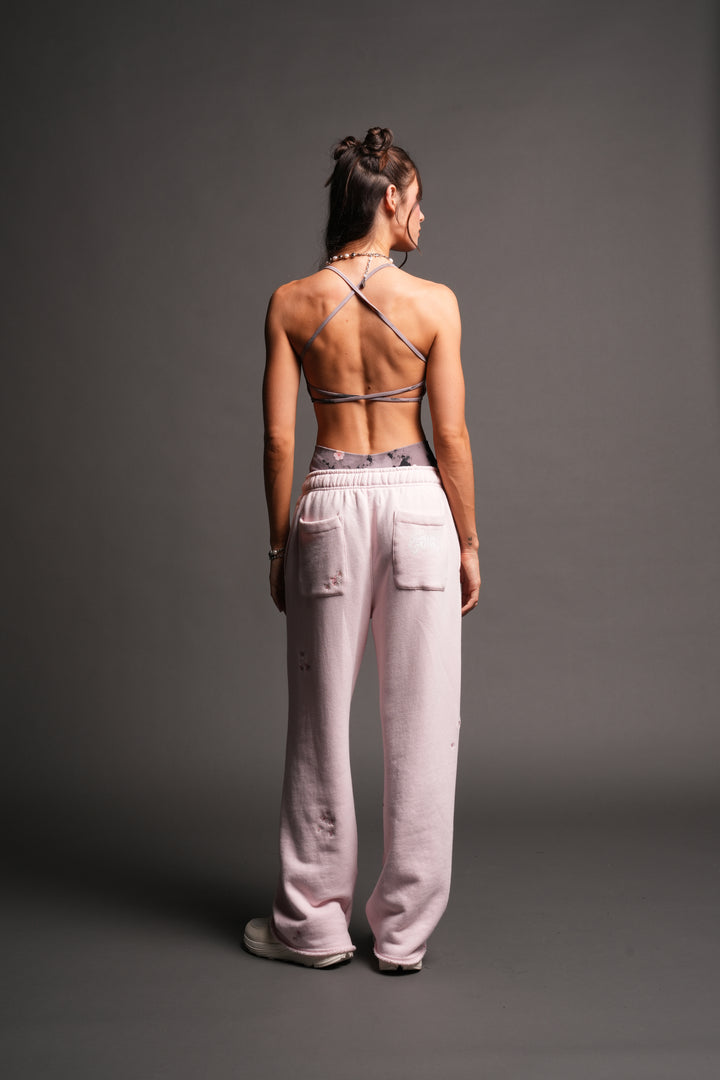 Dual Wolf Sakura Premium Big Cozy Sweats In Blush Pink