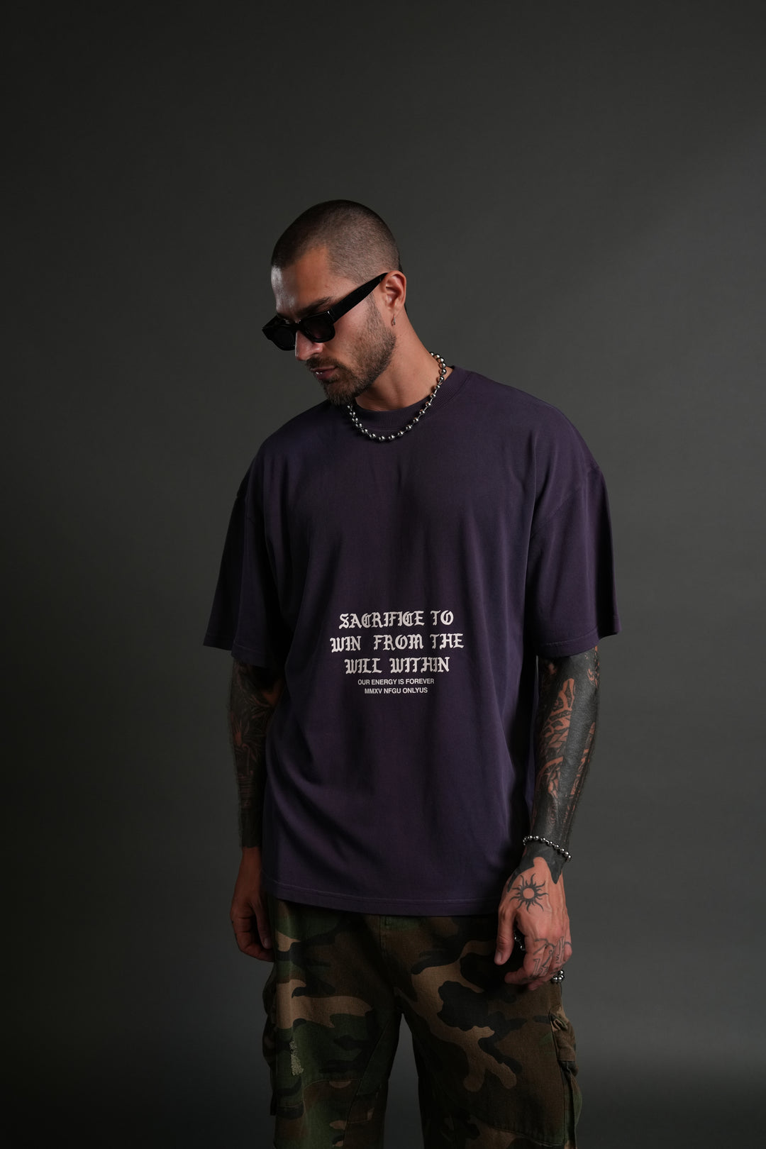 Chrome Sacrifice "Premium" Oversized Tee in Phantom Purple Inverted Sun Fade