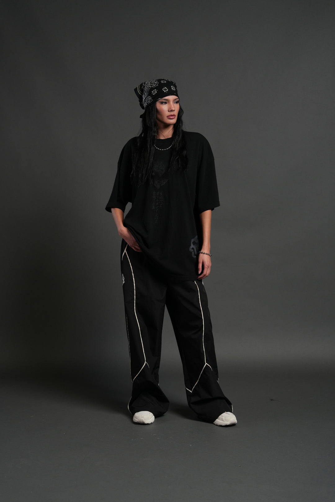 Muzan Kibutsuji "Side By Side" Series Premium Oversized Tee in Black