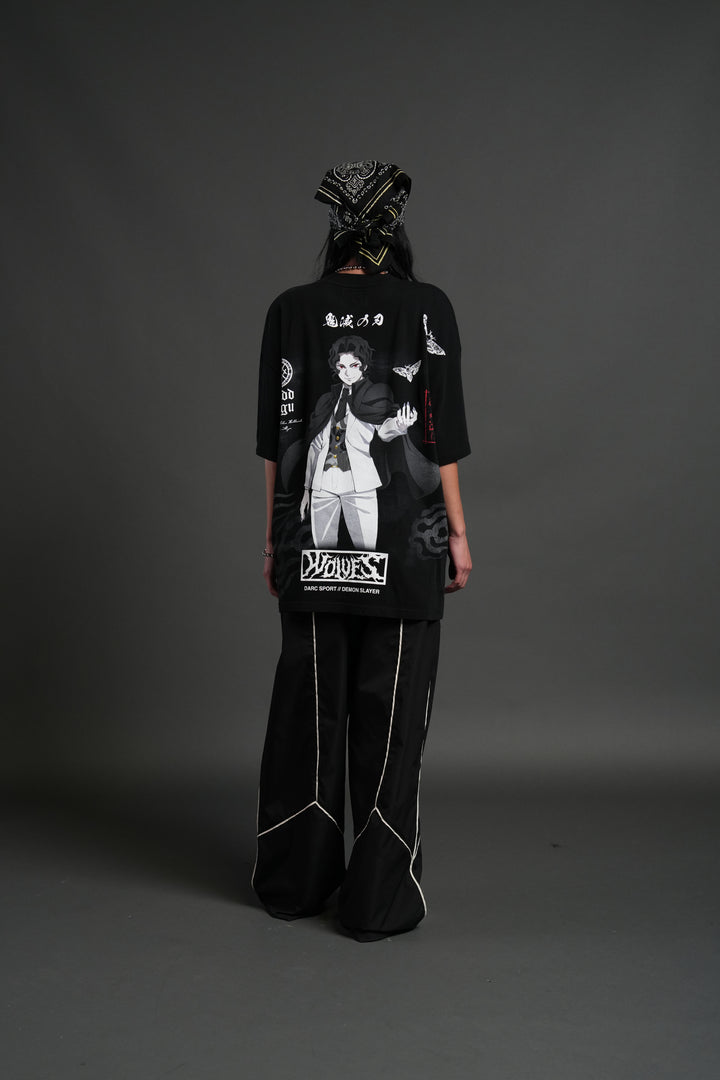Muzan Kibutsuji "Side By Side" Series Premium Oversized Tee in Black