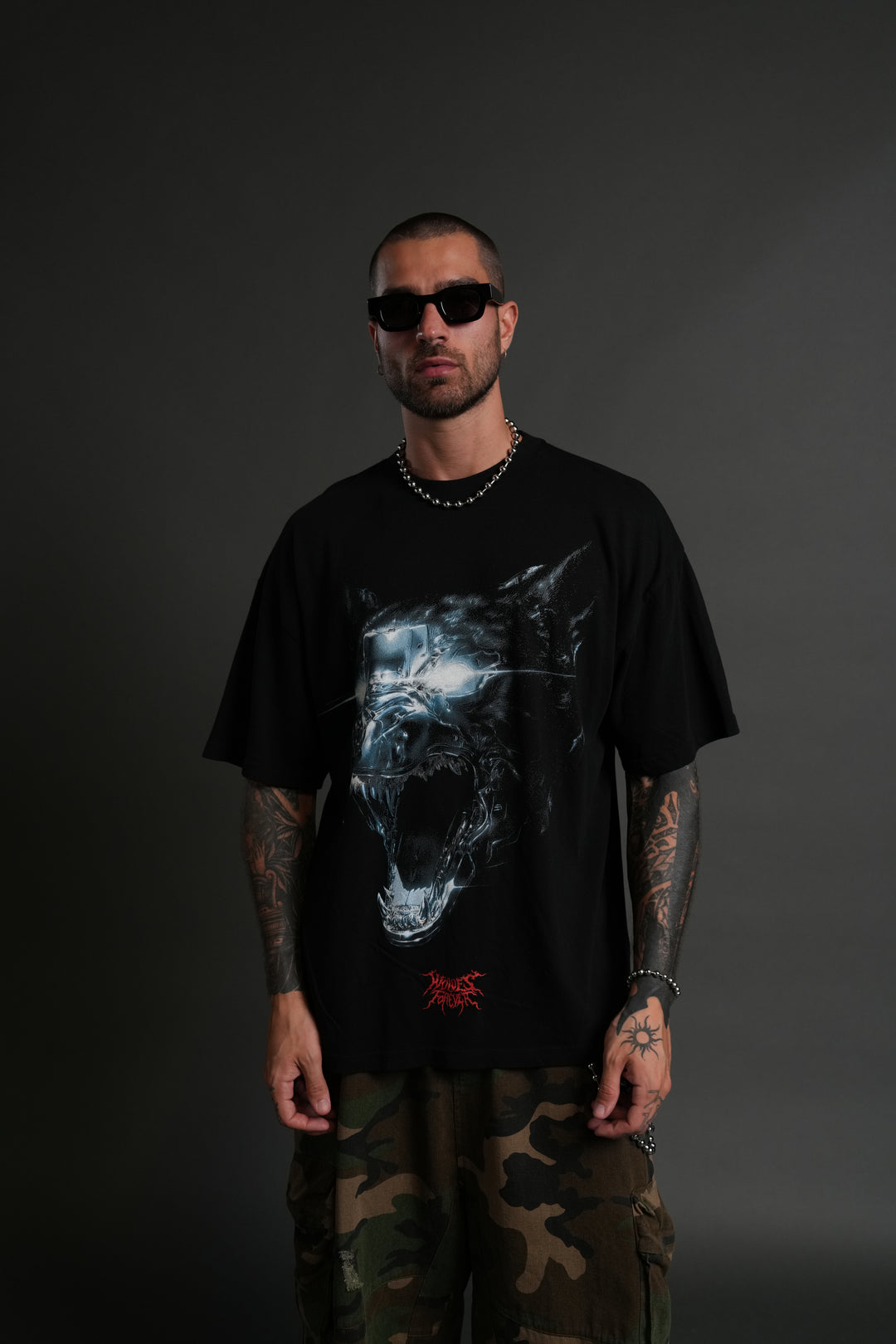 Chrome Wolf "Premium" Oversized Tee in Black