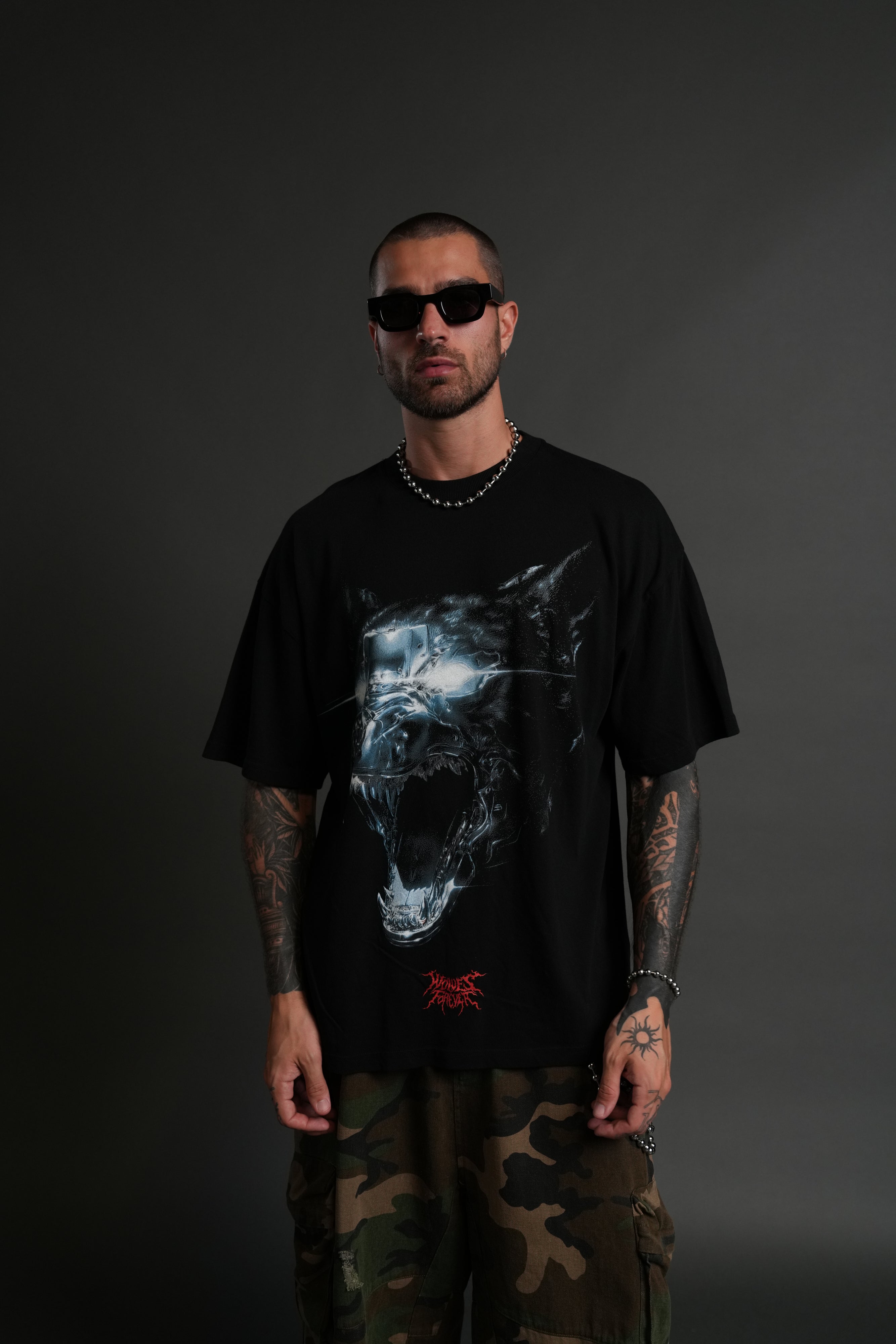 Chrome Wolf "Premium" Oversized Tee in Black