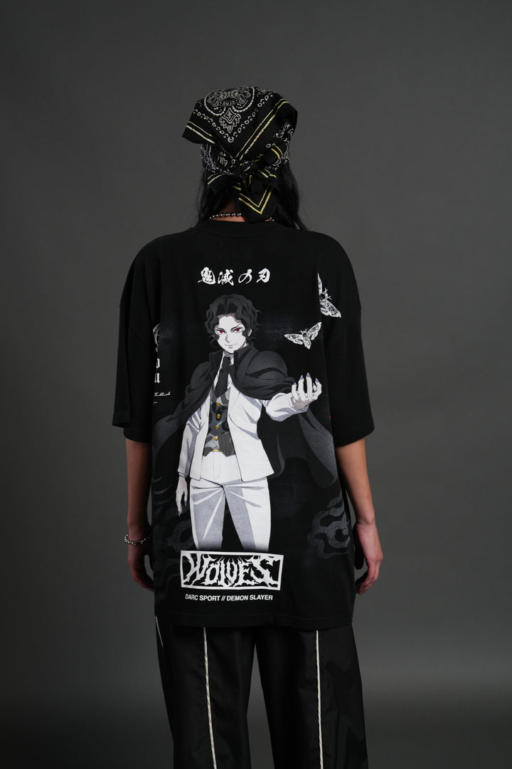 Muzan Kibutsuji "Side By Side" Series Premium Oversized Tee in Black