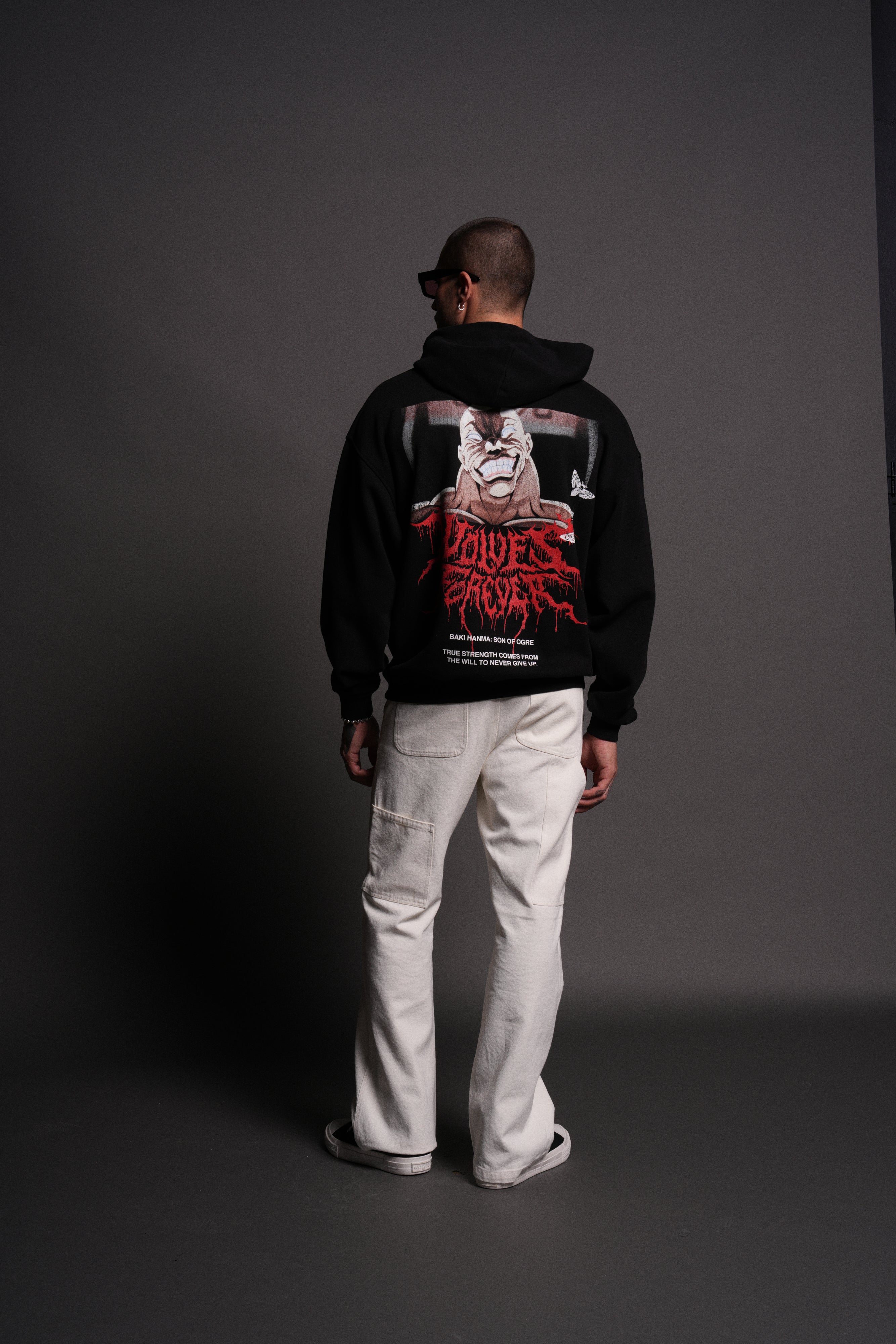 Jack Hammer "Grunge" Hoodie in Black