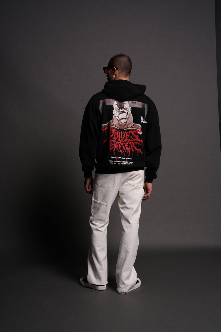 Jack Hammer "Grunge" Hoodie in Black