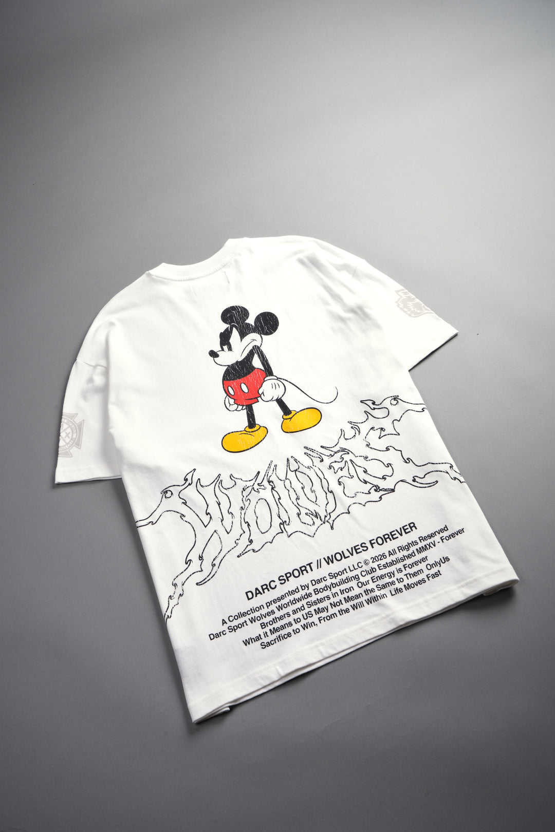 Mickey Wlvsfrvr Premium Oversized Tee in Cream