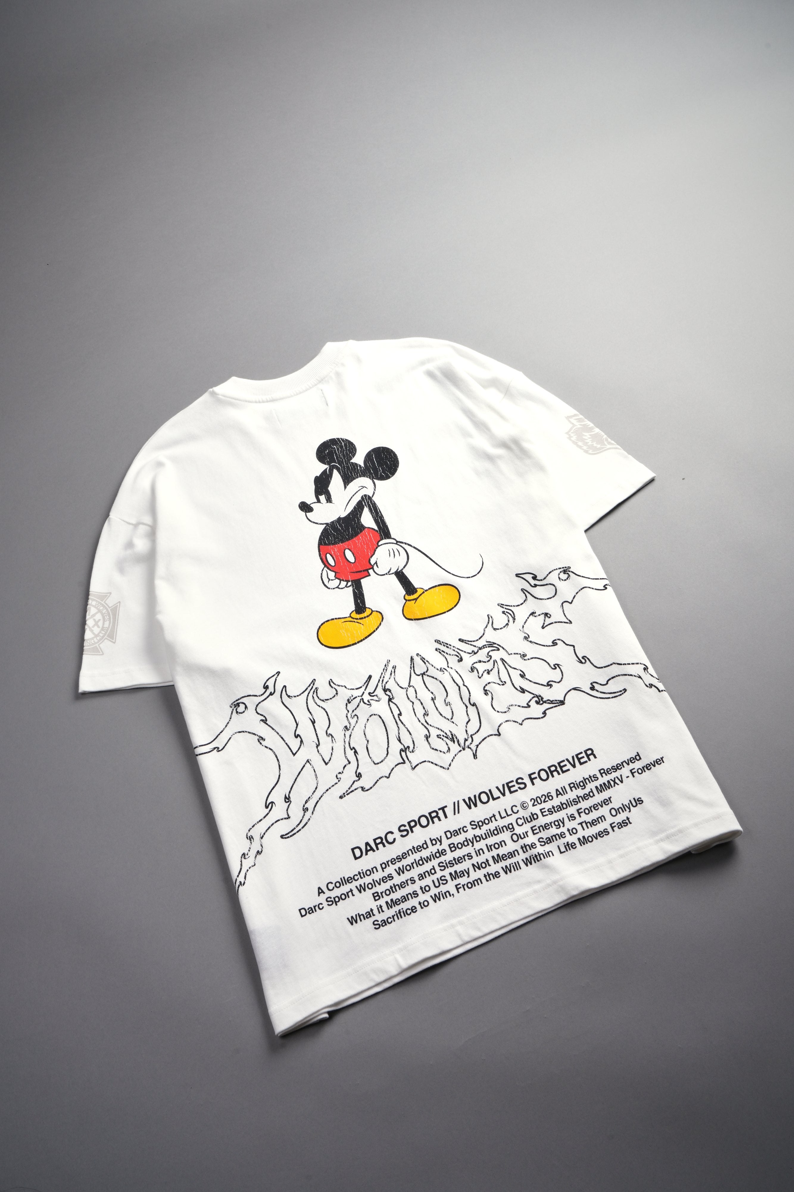 Mickey Wlvsfrvr Premium Oversized Tee in Cream