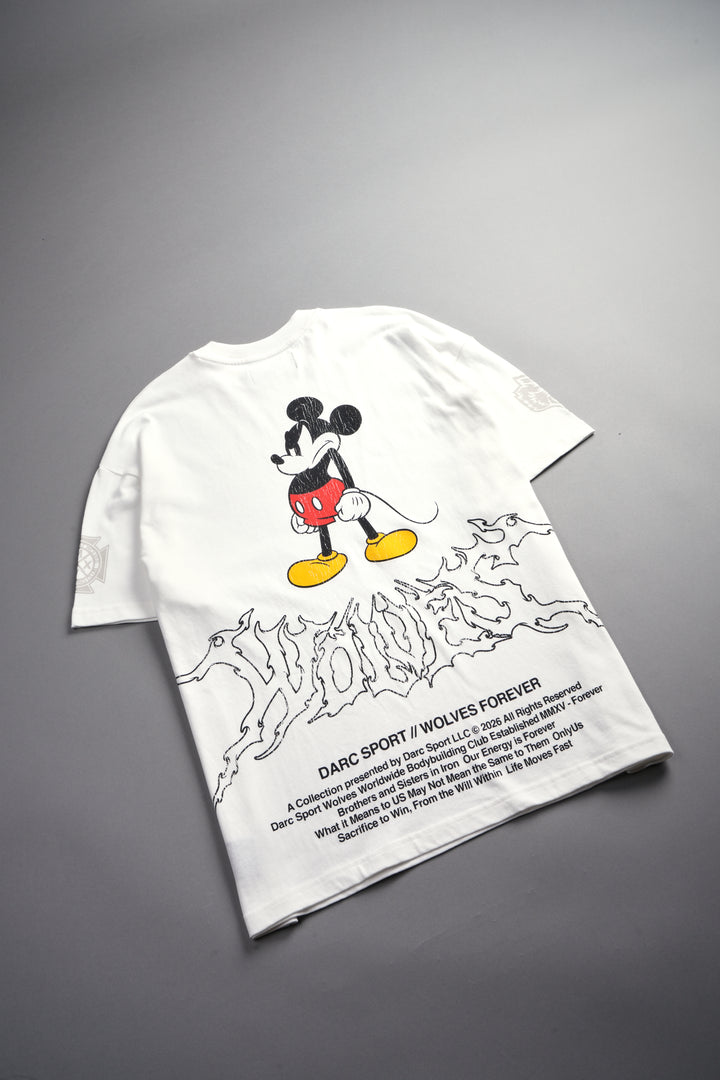 Mickey Wlvsfrvr Premium Oversized Tee in Cream