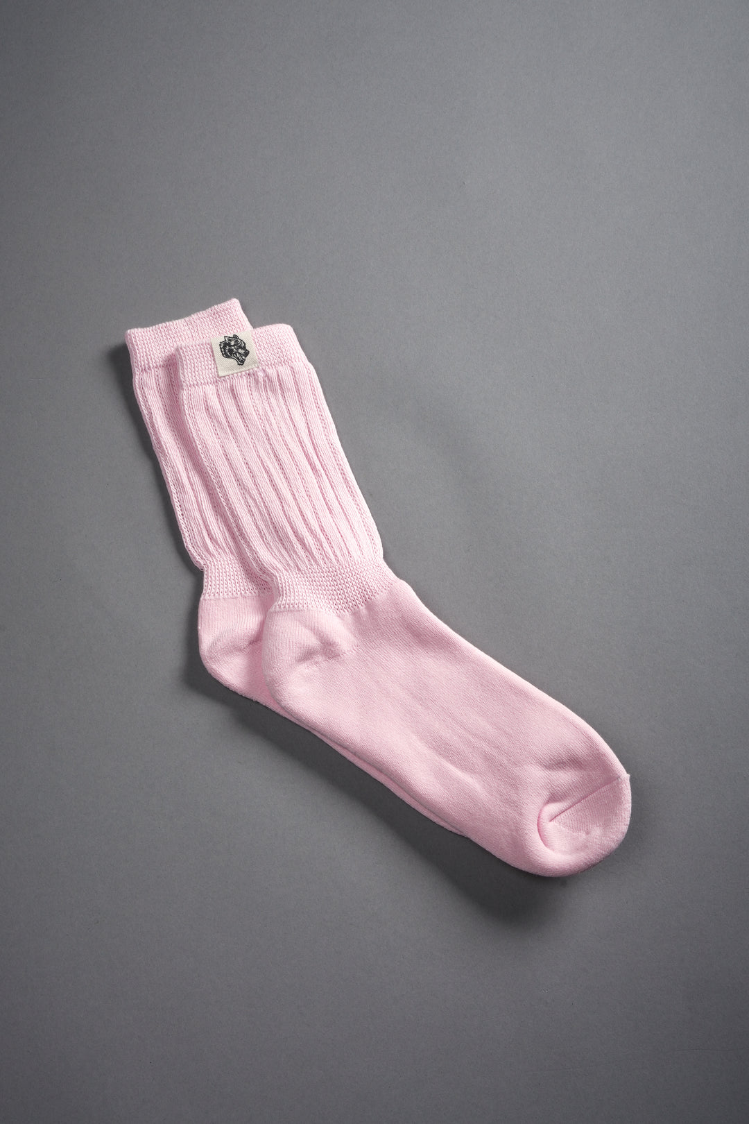 Wolf Patch V2 Comfy Socks in Blush Pink