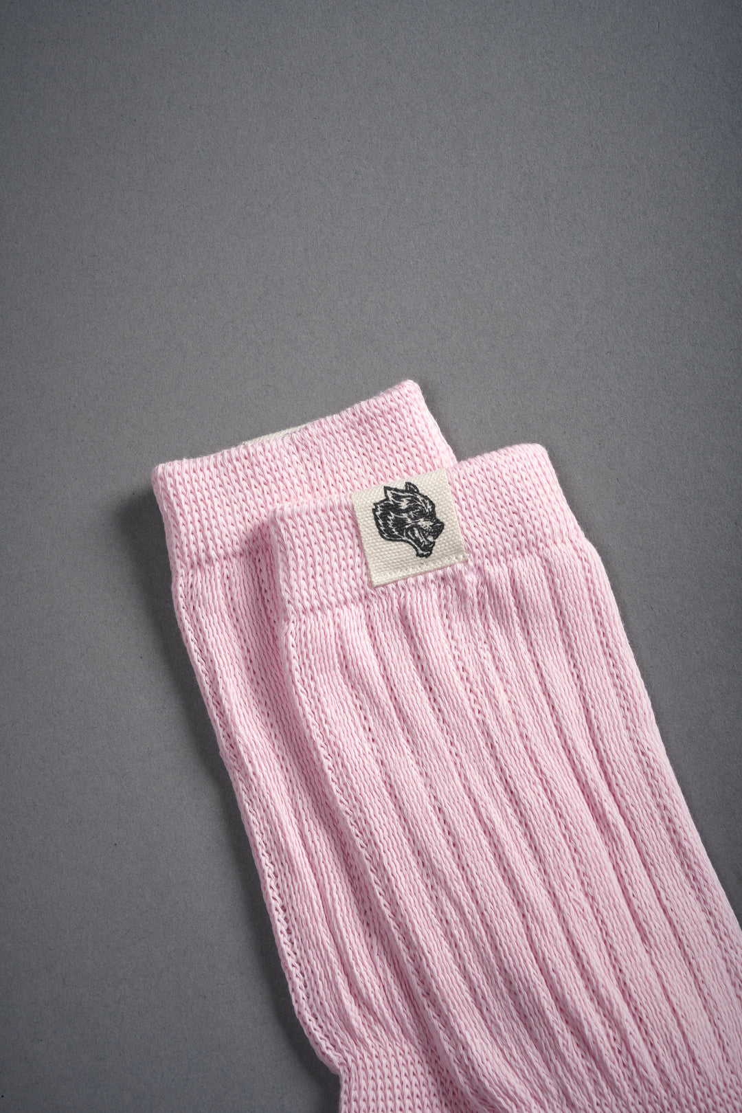 Wolf Patch V2 Comfy Socks in Blush Pink