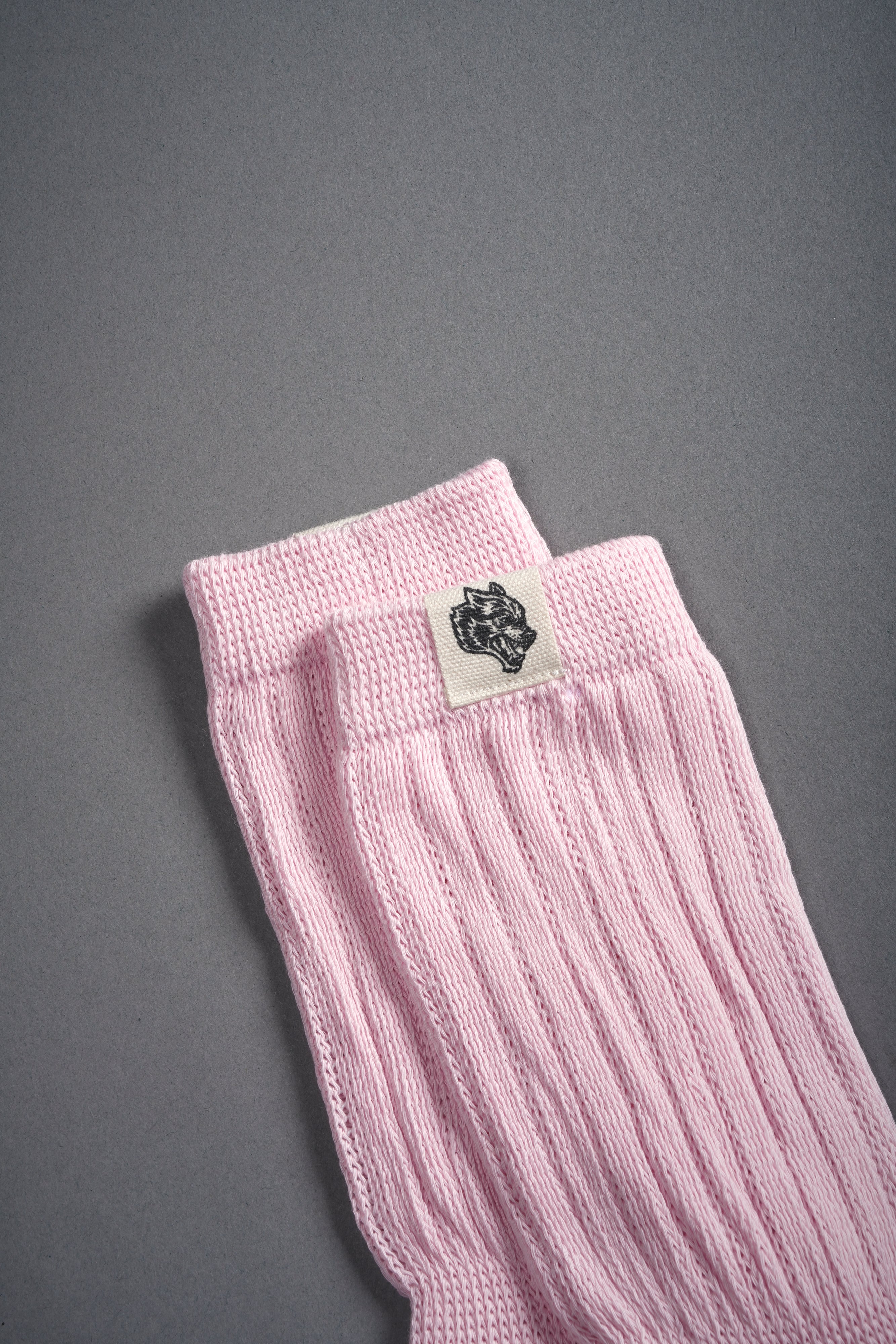 Wolf Patch V2 Comfy Socks in Blush Pink
