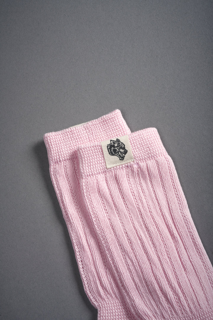 Wolf Patch V2 Comfy Socks in Blush Pink