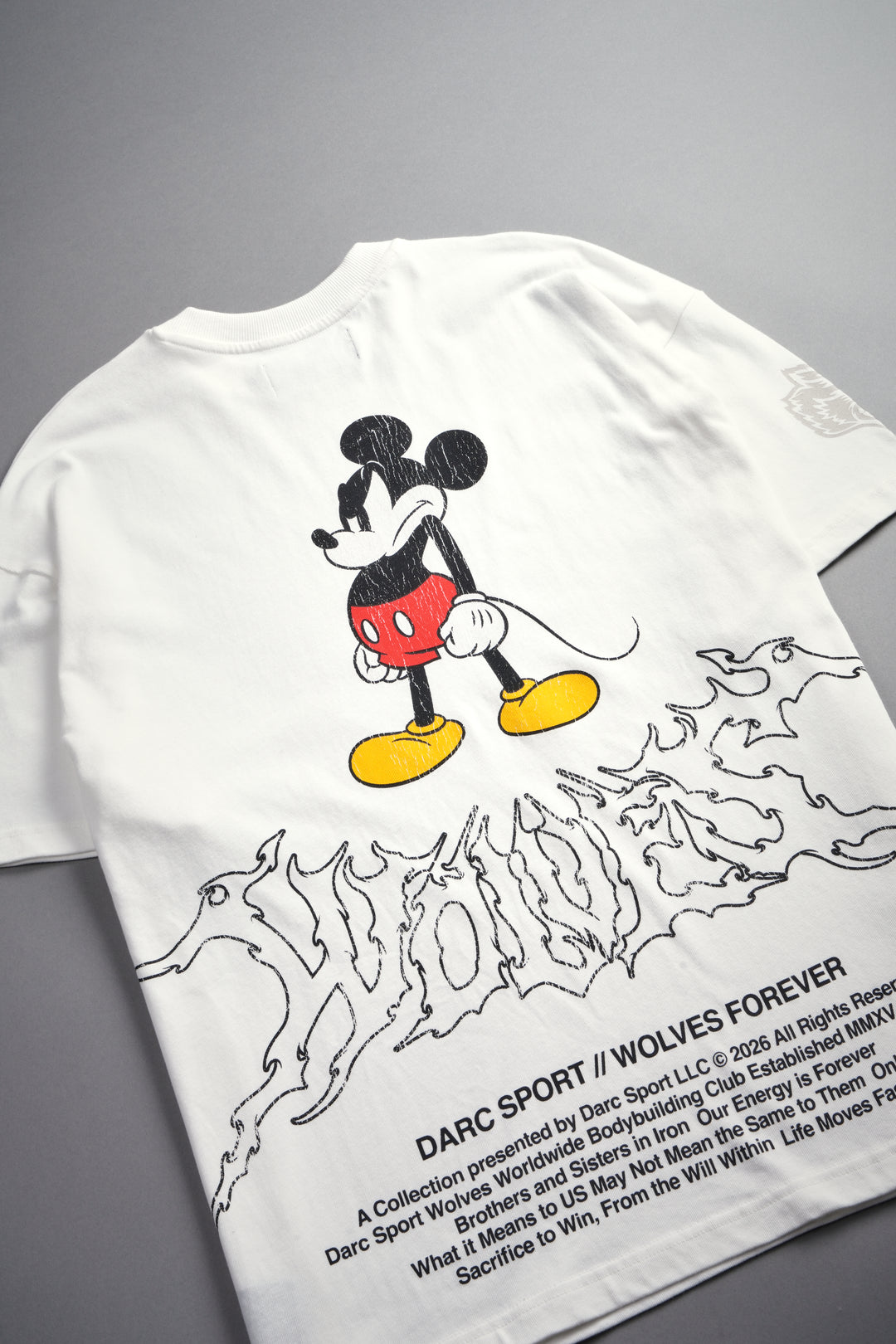 Mickey Wlvsfrvr Premium Oversized Tee in Cream