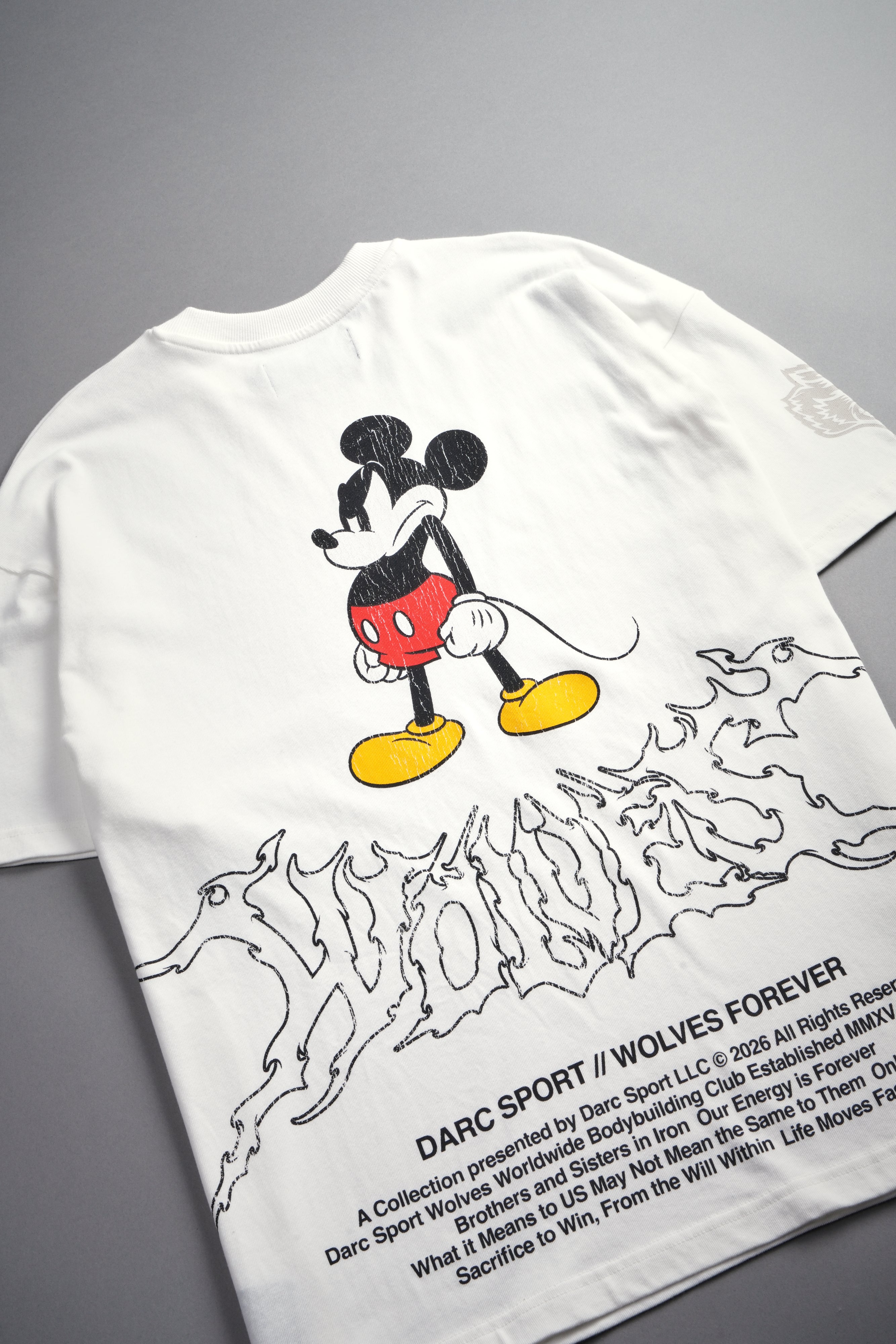 Mickey Wlvsfrvr Premium Oversized Tee in Cream