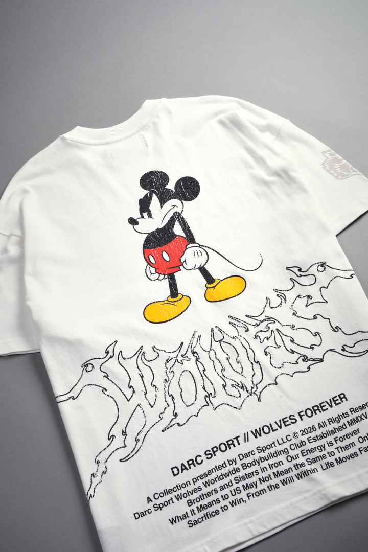 Mickey Wlvsfrvr Premium Oversized Tee in Cream