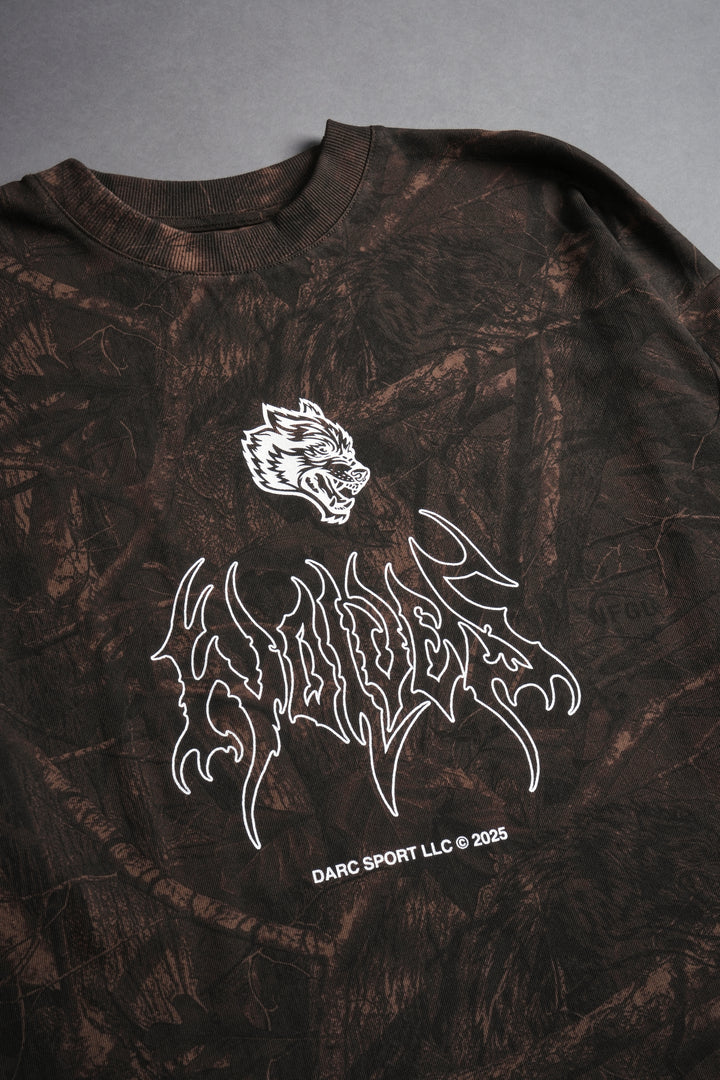 Origin Hesh "Premium" Oversized Tee in Brown Driftwood Forest Camo
