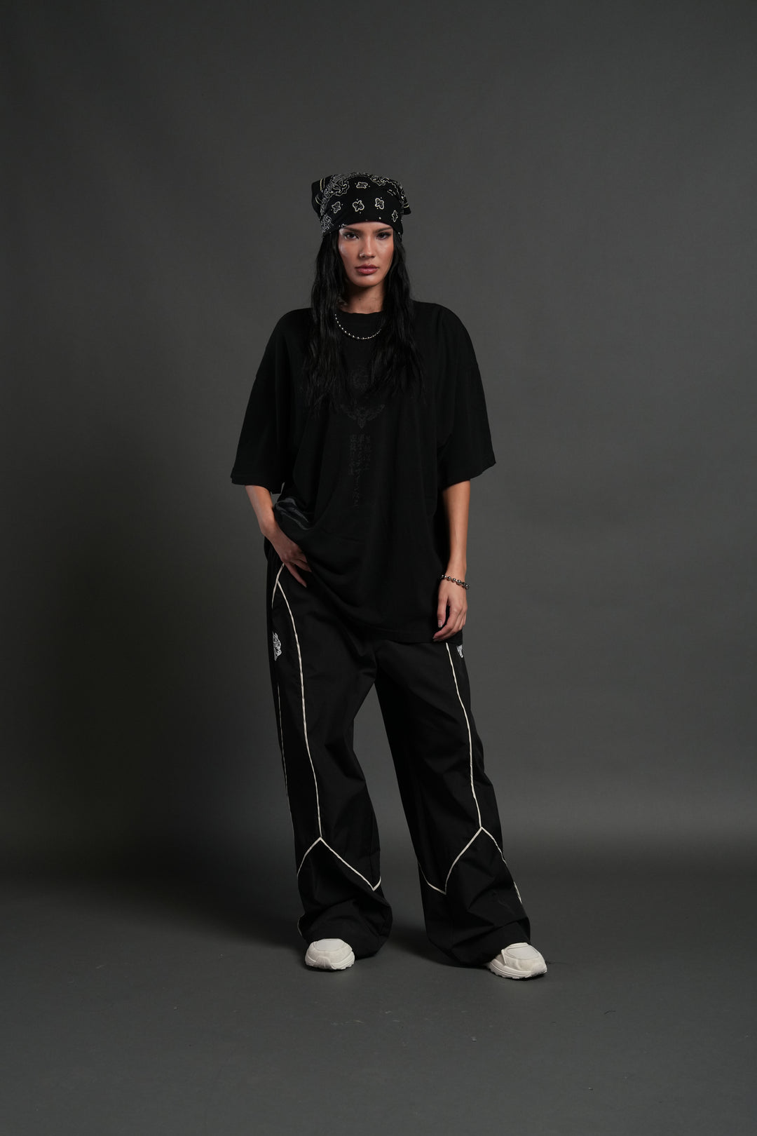 Doma "Side By Side" Series Premium Oversized Tee in Black