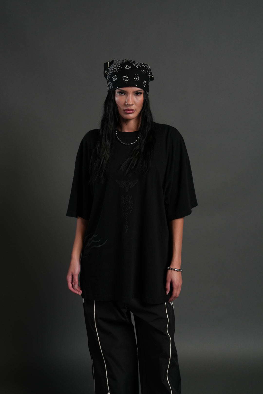 Doma "Side By Side" Series Premium Oversized Tee in Black