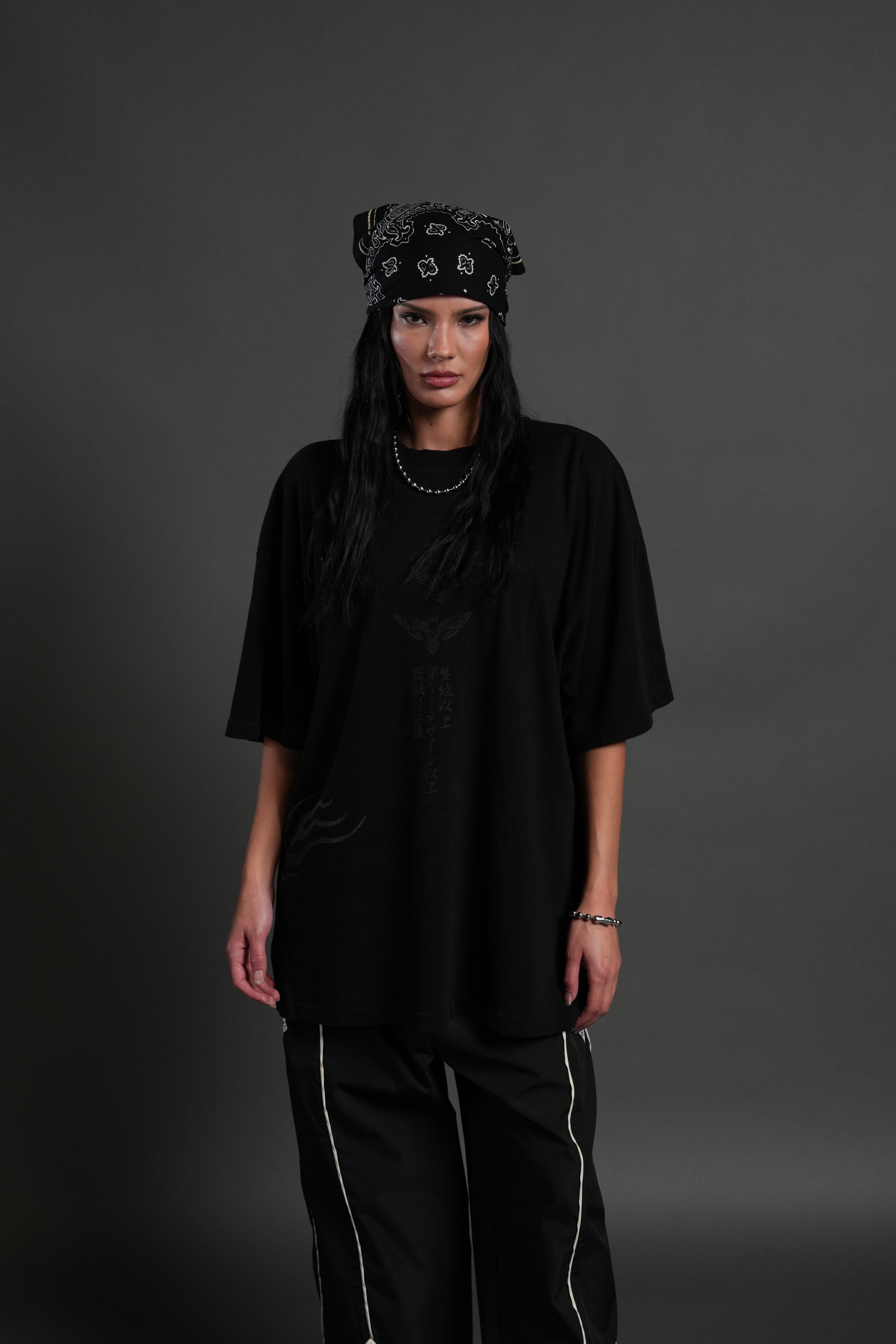 Doma "Side By Side" Series Premium Oversized Tee in Black