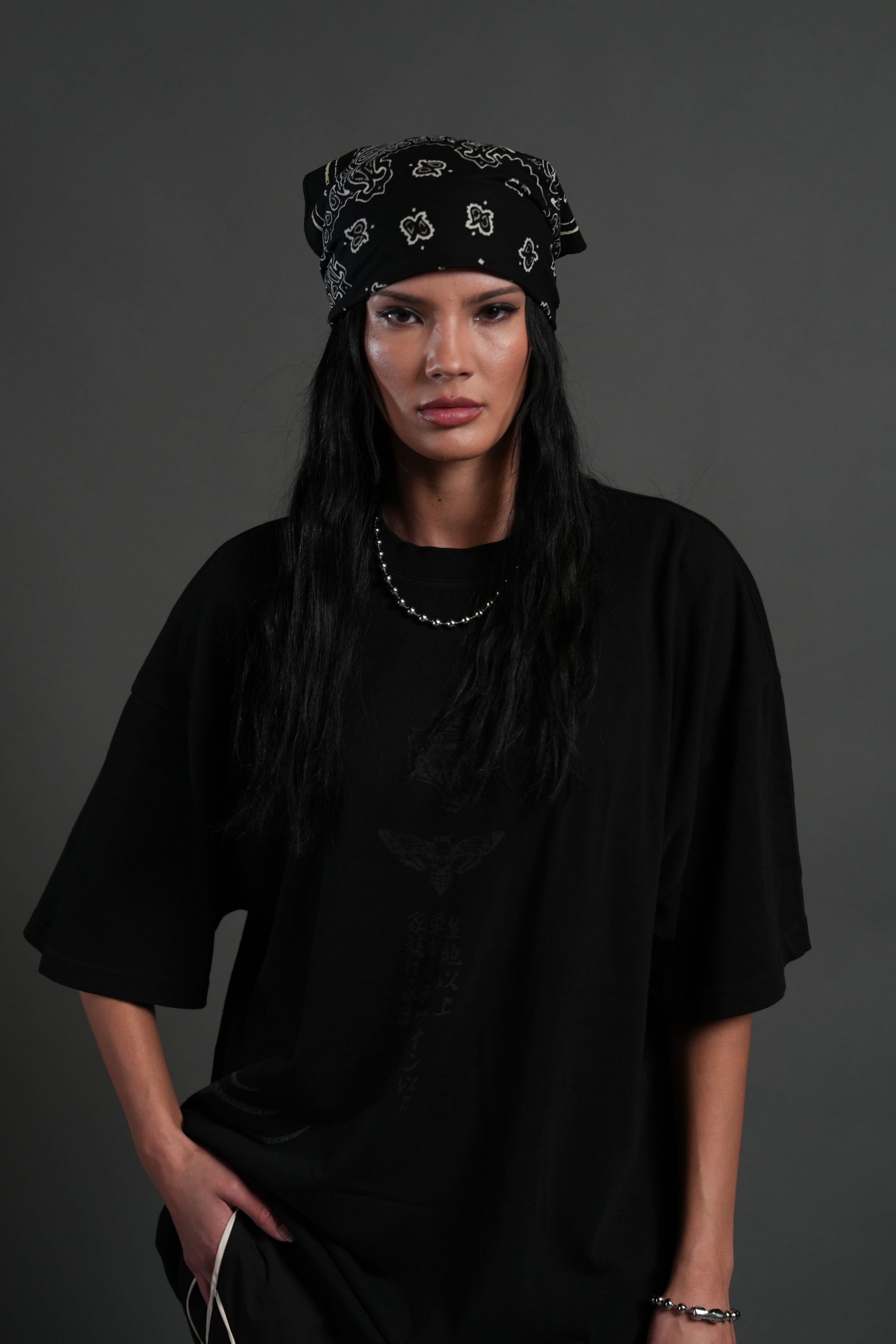 Doma "Side By Side" Series Premium Oversized Tee in Black